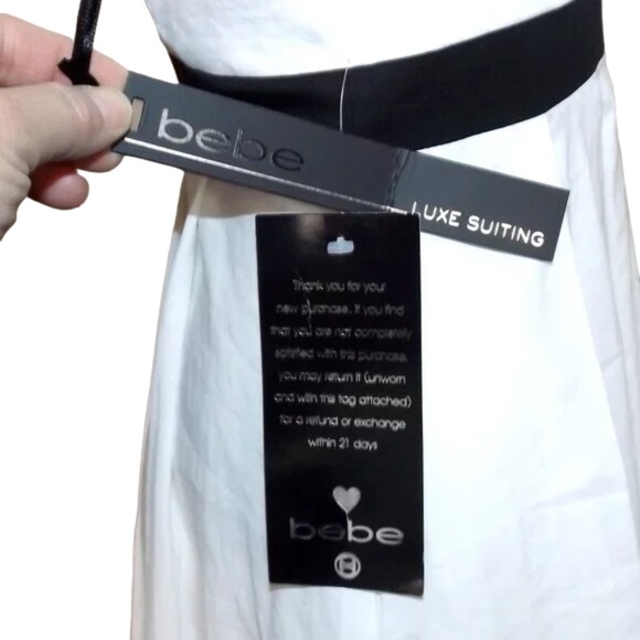 new BEBE Fitted Skater Dress, 4, Lilia Corset Style, Wide Cross Straps, Pocket - Picture 12 of 14